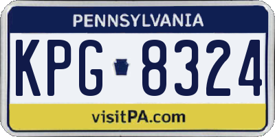 PA license plate KPG8324