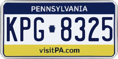 PA license plate KPG8325