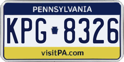 PA license plate KPG8326