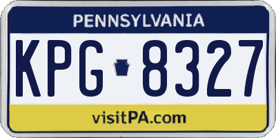 PA license plate KPG8327