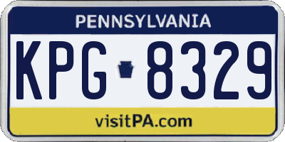 PA license plate KPG8329