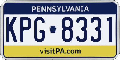 PA license plate KPG8331