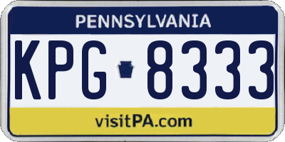 PA license plate KPG8333