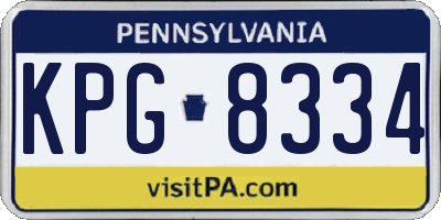PA license plate KPG8334