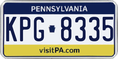 PA license plate KPG8335