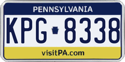 PA license plate KPG8338