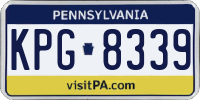 PA license plate KPG8339
