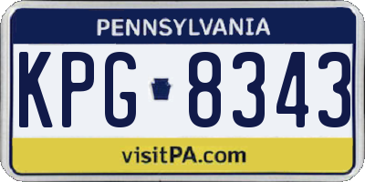 PA license plate KPG8343