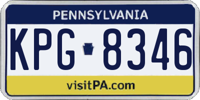 PA license plate KPG8346