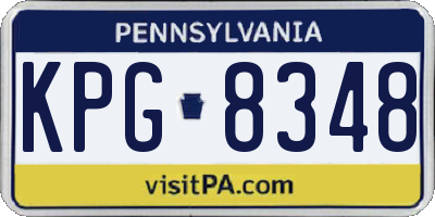 PA license plate KPG8348