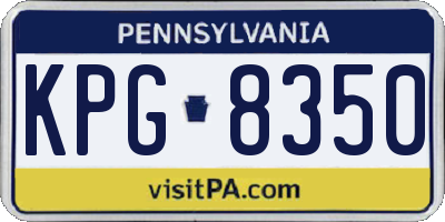 PA license plate KPG8350