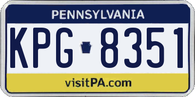 PA license plate KPG8351
