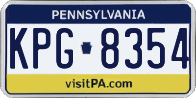 PA license plate KPG8354
