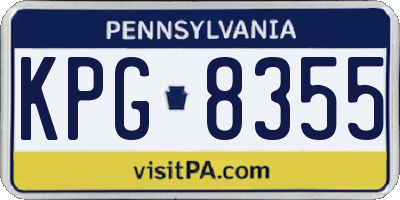 PA license plate KPG8355