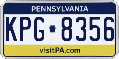 PA license plate KPG8356