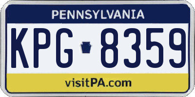 PA license plate KPG8359