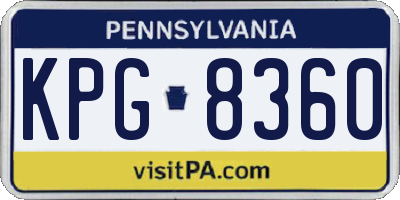 PA license plate KPG8360
