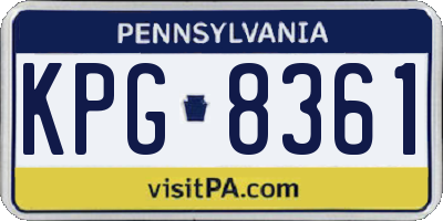 PA license plate KPG8361