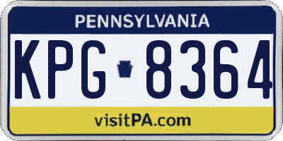 PA license plate KPG8364