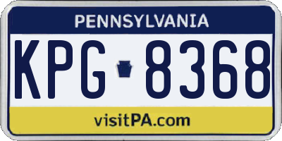 PA license plate KPG8368