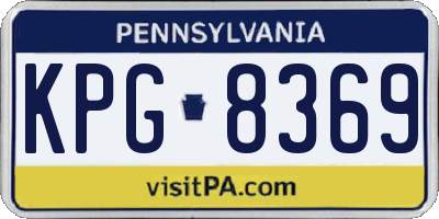 PA license plate KPG8369