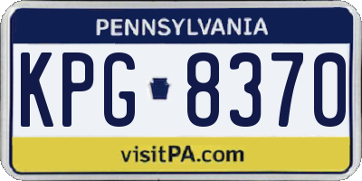 PA license plate KPG8370