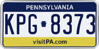 PA license plate KPG8373