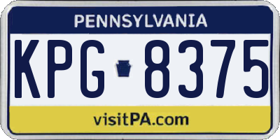PA license plate KPG8375