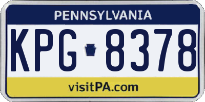 PA license plate KPG8378