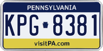 PA license plate KPG8381