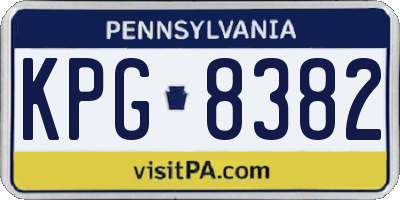 PA license plate KPG8382