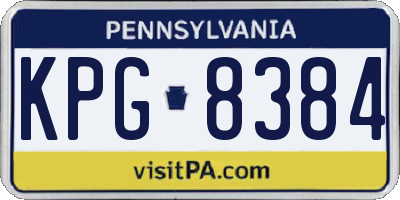 PA license plate KPG8384