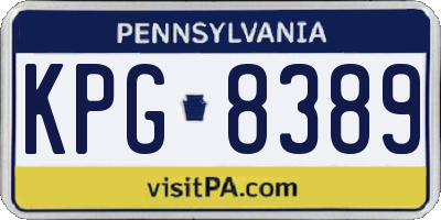 PA license plate KPG8389