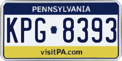 PA license plate KPG8393