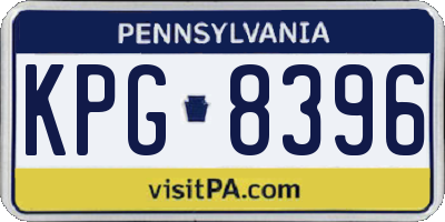 PA license plate KPG8396