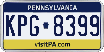 PA license plate KPG8399