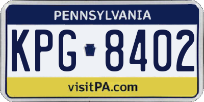 PA license plate KPG8402