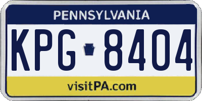 PA license plate KPG8404
