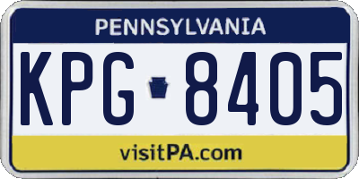 PA license plate KPG8405