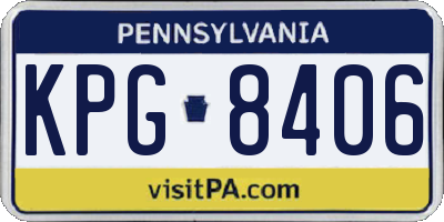 PA license plate KPG8406
