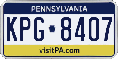 PA license plate KPG8407