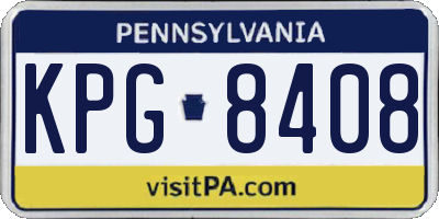 PA license plate KPG8408