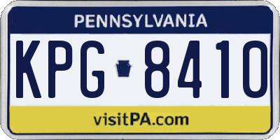 PA license plate KPG8410