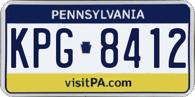 PA license plate KPG8412