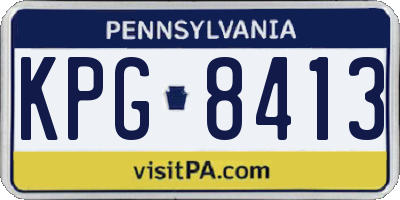 PA license plate KPG8413