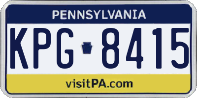 PA license plate KPG8415