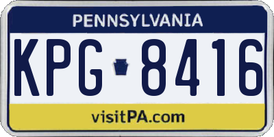 PA license plate KPG8416