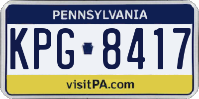 PA license plate KPG8417