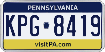 PA license plate KPG8419