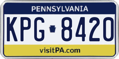 PA license plate KPG8420